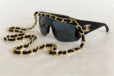 chanel sunglasses with gold chain sides|Chanel retro sunglasses.